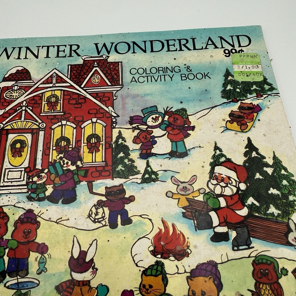 Vtg Chrisrmas Coloring Book Lot 2 Peanuts Holiday Fun 2003 Landoll '91 Winter - Picture 3 of 13